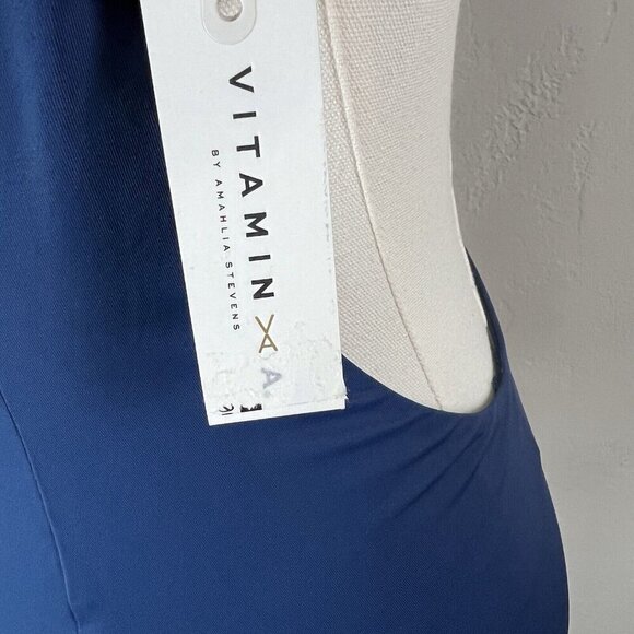 NEW Vitamin A Swimwear Leah One Piece Bathing Suit Ink Navy Blue Size Large - Picture 4 of 9